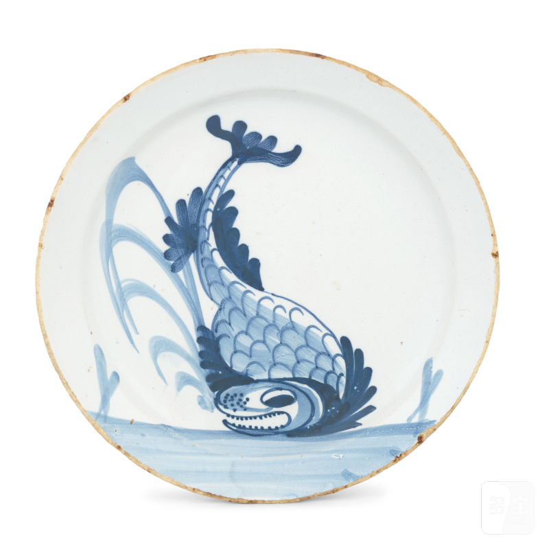 An English delftware plate, circa 1740